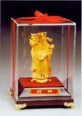 絨沙金工藝品 財神（大中?。? class=