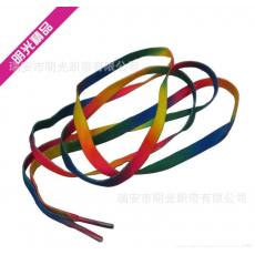 廠家 專業(yè)定做彩虹鞋帶 彩色鞋帶 七彩鞋帶 有光澤，手感光滑柔軟